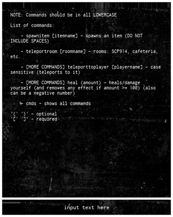 List Of Console Commands Scp Anomaly Breach Wiki Fandom - admin commands lots of commands read desc roblox