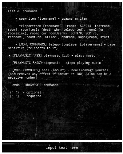 scp containment breach console no clilp command