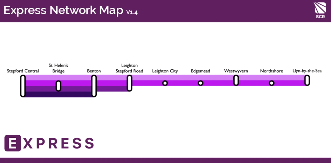 Stepford County Railway Express Map