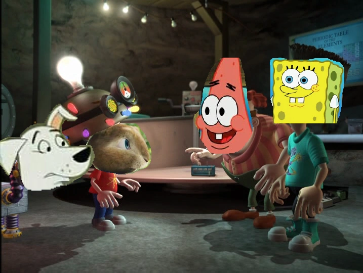 Image - Patrick and spongebob thinks about e.b. brain.png ...