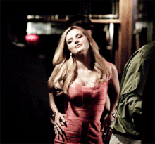 Nina being led outside