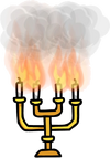 Flaming Menorah