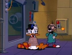 Bluebottle captures Donald and Scrooge