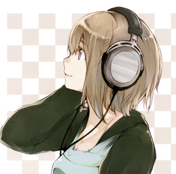 Image Headphones Headphones Girl Short Hair Simple Background Anime Girls Fujishima 287641png 