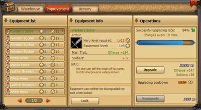 Improvement tab