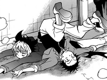 Mahiru and Kuro after getting saved