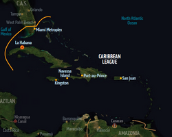 Caribbean League, map from Shadowrun Sourcebook, Sixth World Almanac
