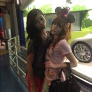 Bella and Zendaya on the rail.