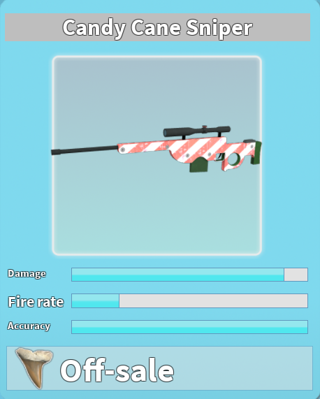 Candy Cane Sniper Sharkbite Wiki Fandom - minigun roblox shark bite wiki fandom