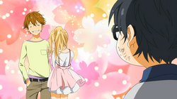 Kaori aparentando ser dulce
