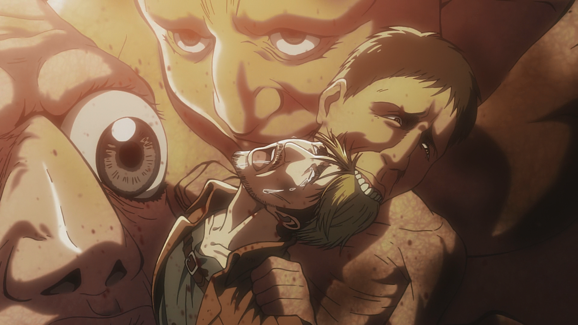 Imagen - Mike es devorado (anime).png | Shingeki no Kyojin Wiki