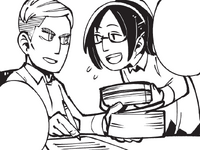 Erwin lets Hange work next to him