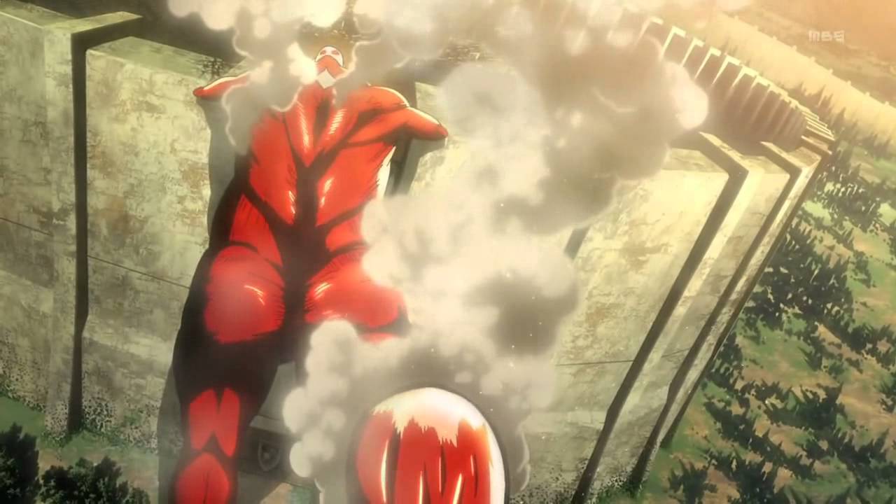 Image - Le titan colossal détruit le mur.jpg | Wiki Shingekinokyojin