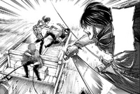 Mikasa tries to save Jean