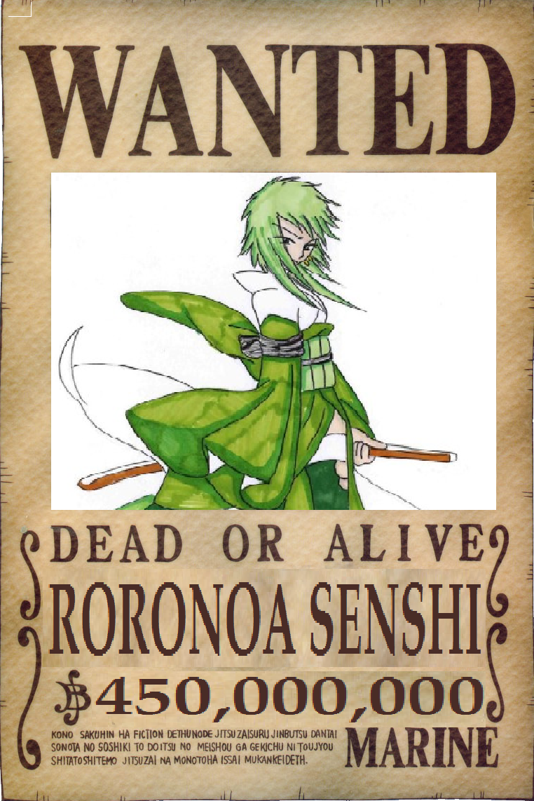 Image - Roronoa Senshi's Wanted Poster.png | One Piece: Ship of fools