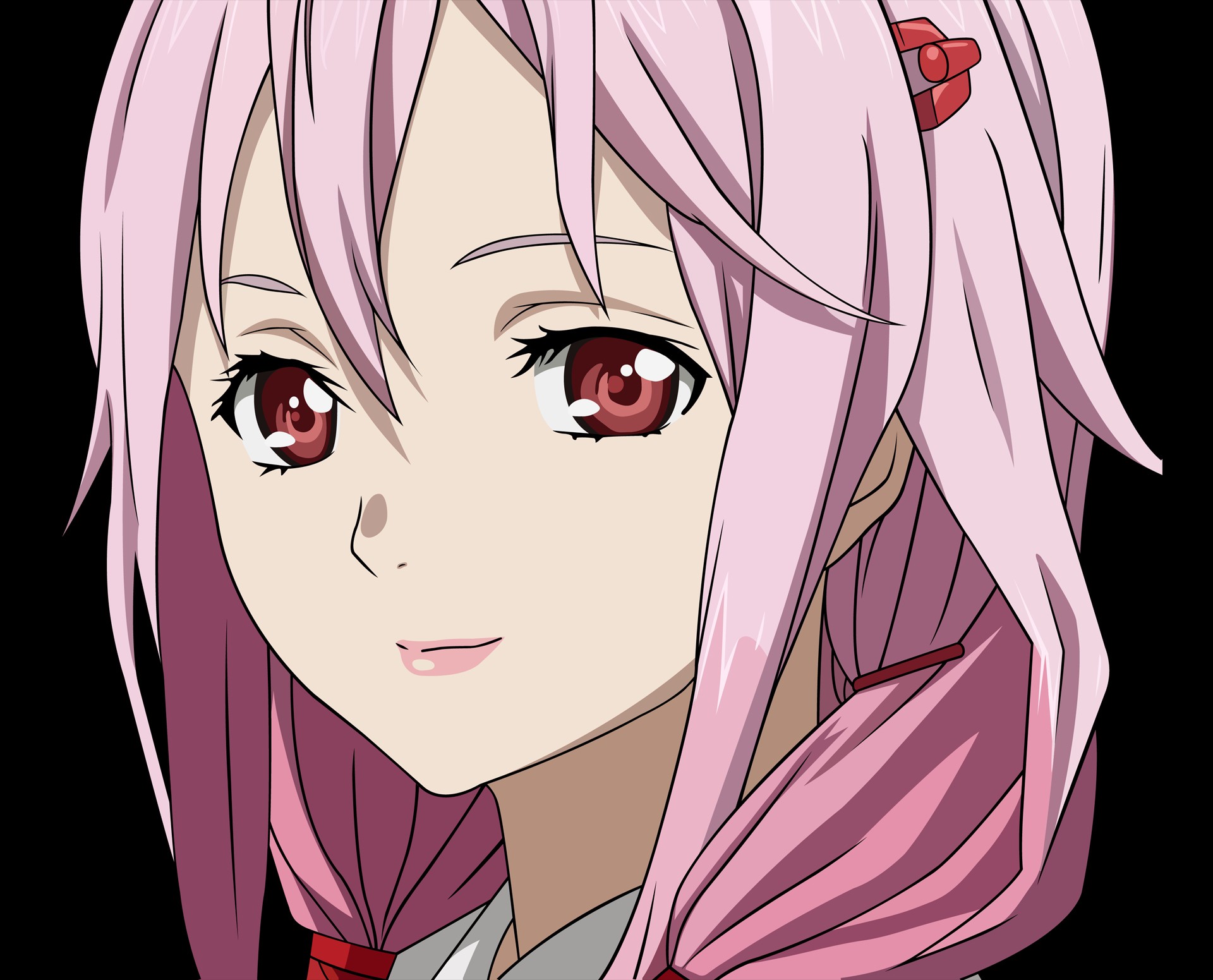 Image - Vector-pink-hair-red-eyes-anime-girls-guilty-crown-yuzuriha ...