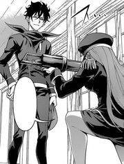 Sarge offered her tool to Asahi.