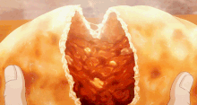 Curry Bread Calzone Inside