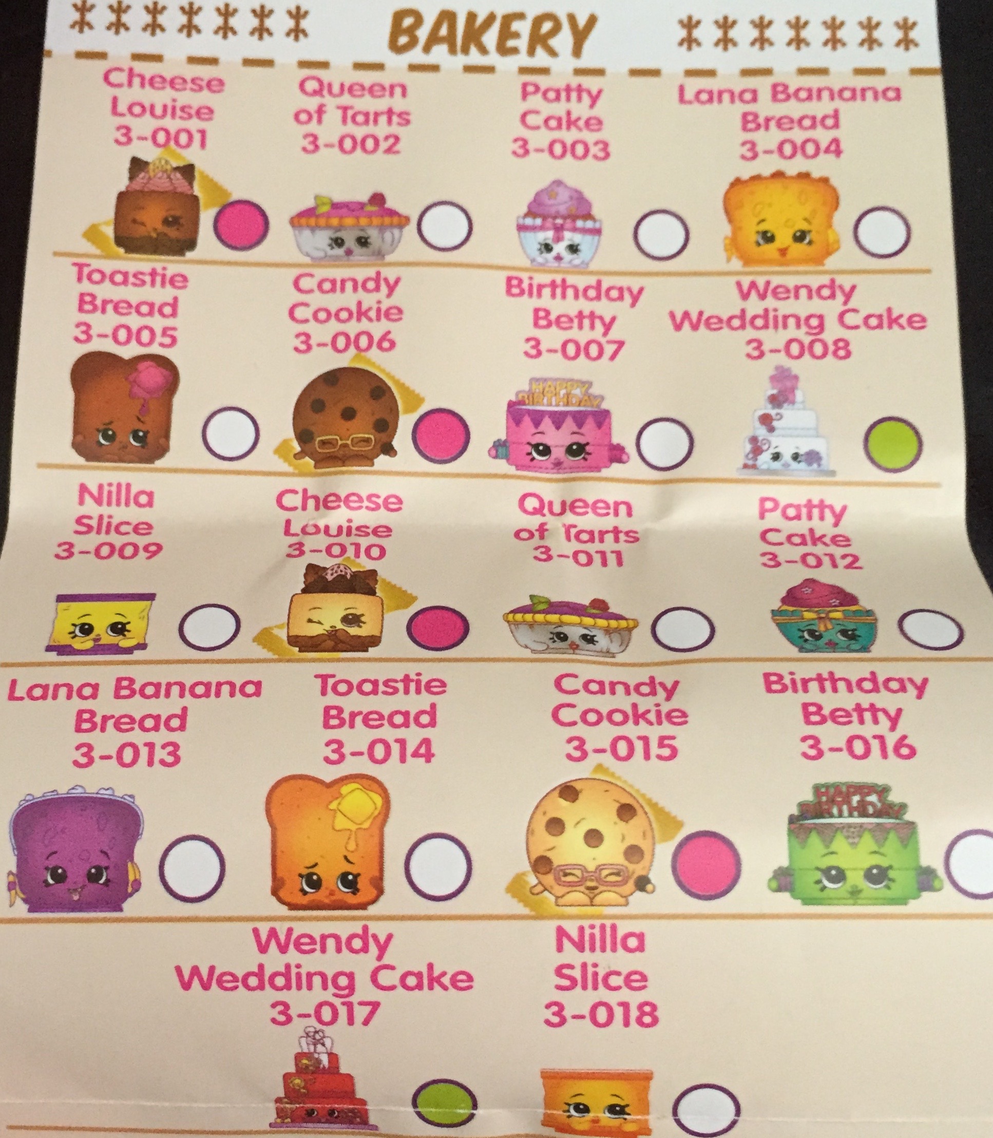 shopkins check off list shopkins check off list