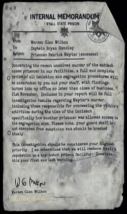 Memorandum (Patrick Napier)