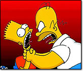 Homer estrangulando Bart