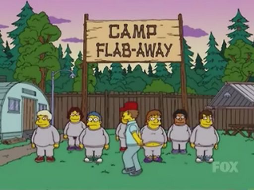 camp flab away simpsons