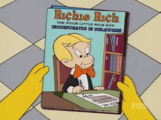 Richie Rich Incorporates In Delaware Simpsons Wiki Fandom
