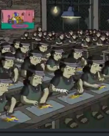 Banksy Simpsons Sweatshop Couch Gag Simpsons Wiki Fandom