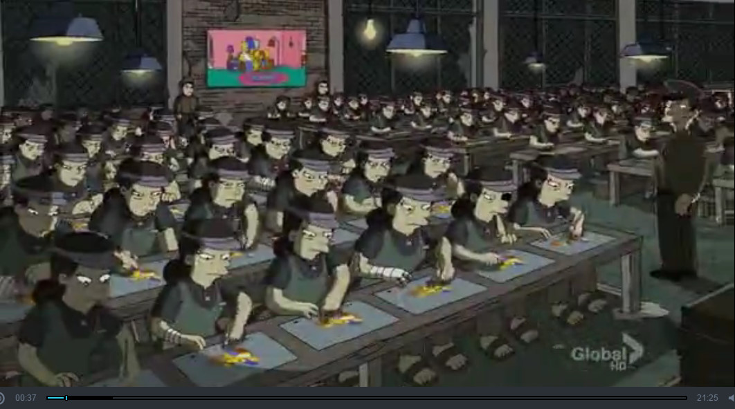 Banksy Simpsons Sweatshop Couch Gag Simpsons Wiki Fandom