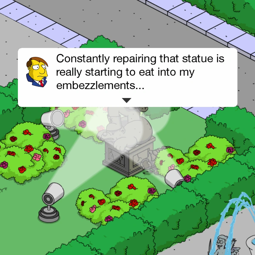 Damaged Jebediah Statue The Simpsons Tapped Out Wiki Fandom