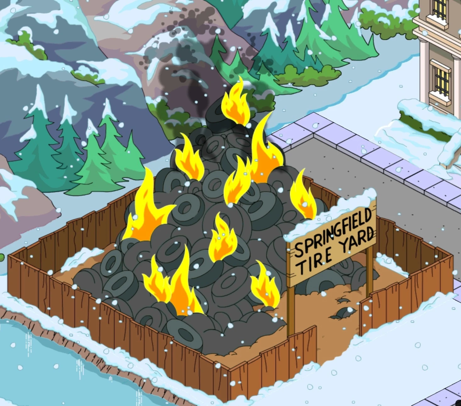 Image Tire fire.jpg The Simpsons Tapped Out Wiki FANDOM powered