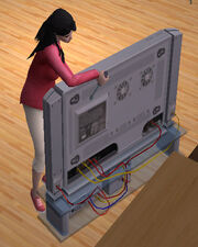 Sims fixing TV