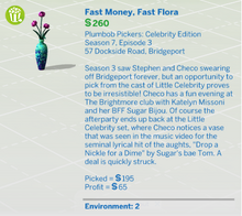 Fast Money, Fast Flora