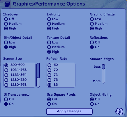The sims 3 best performance options