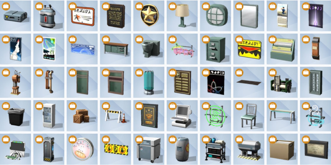 sims 4 get to work build items