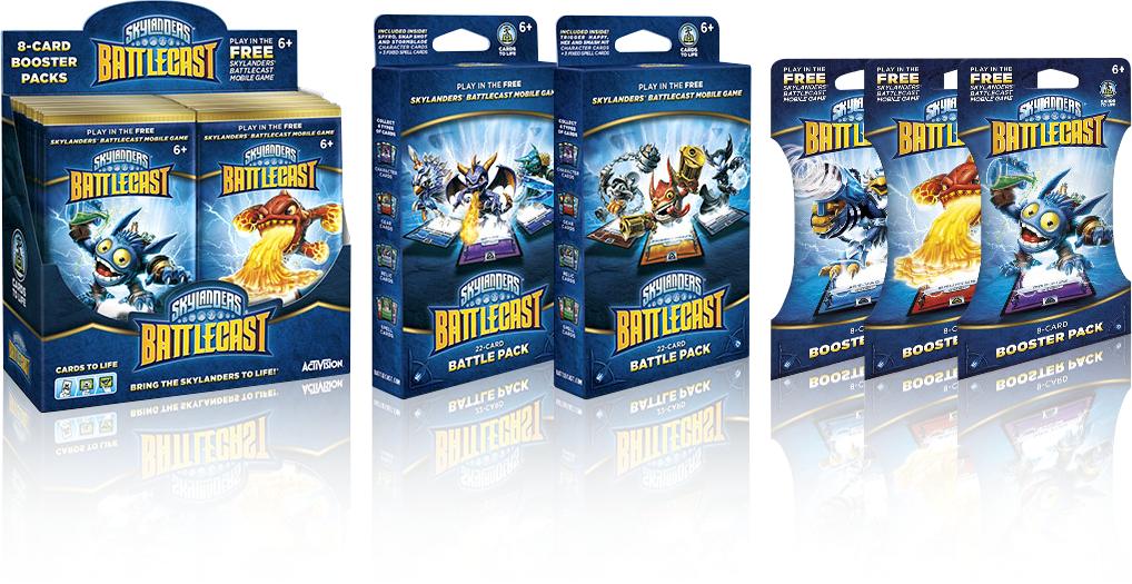 1 OF EACH DESIGN NEW /& SEALED Skylanders Battlecast 3 X 8 CARD BOOSTER PACK