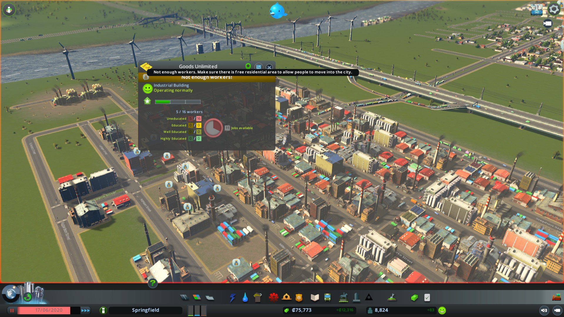 cities skylines not enough workers high unemployment