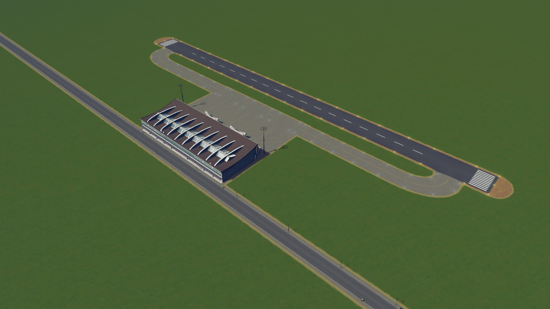how to attache road to international airport city skylines