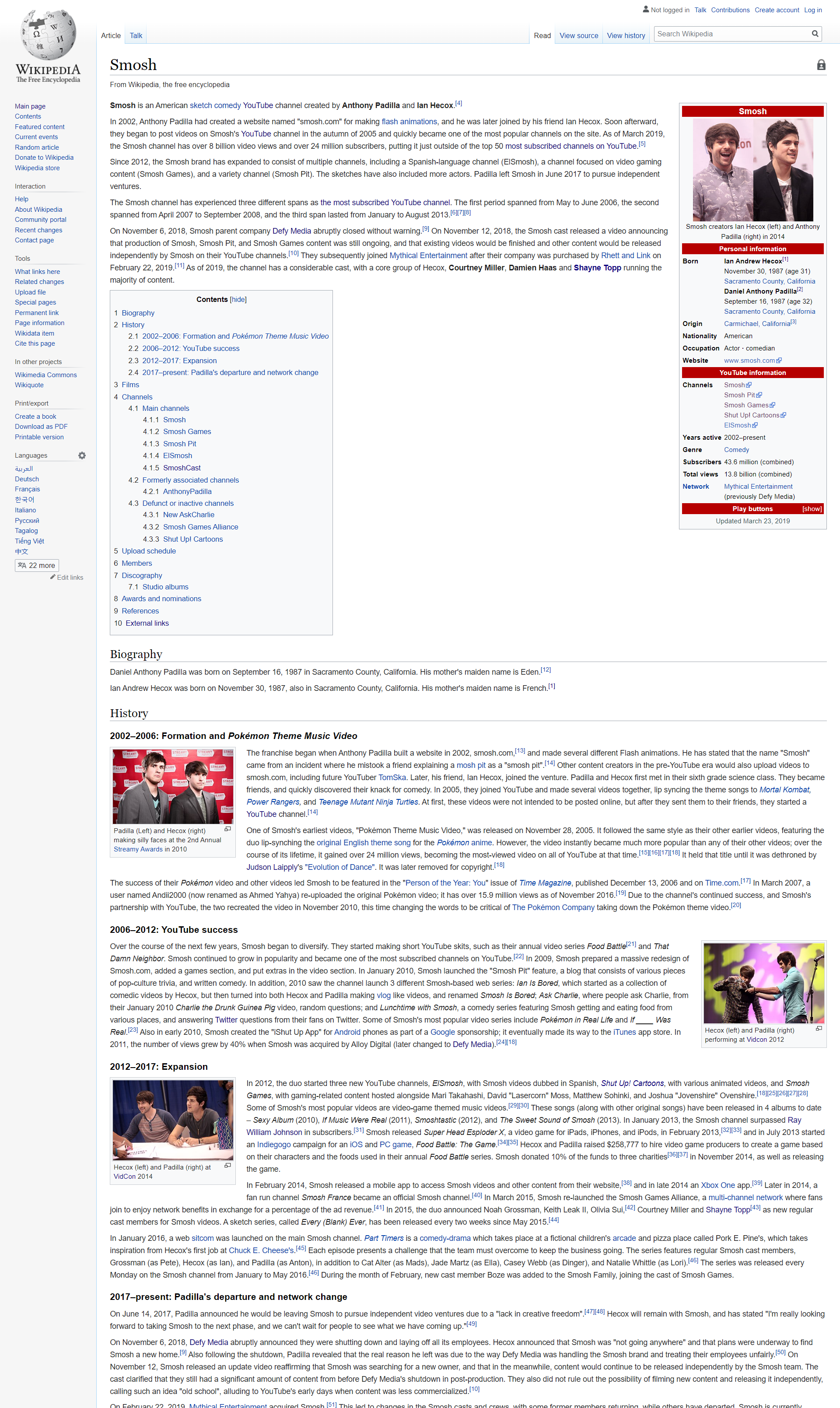 Wikipedia Smosh Wiki Fandom
