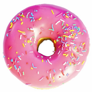 Pink frosted sprinkled donut