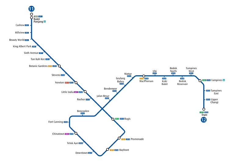 singapore mrt downtown line map