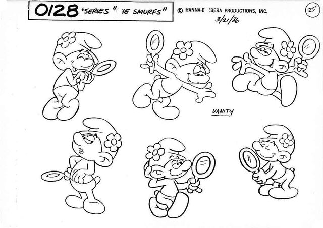 Ficheiro:Smurf Vaidoso Model sheet.jpeg