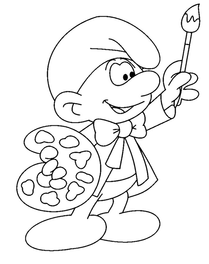 Uncoloured Pictures Of Cartoons Image Painter Cartoon Uncoloredjpg Smurfs Fanon Wiki