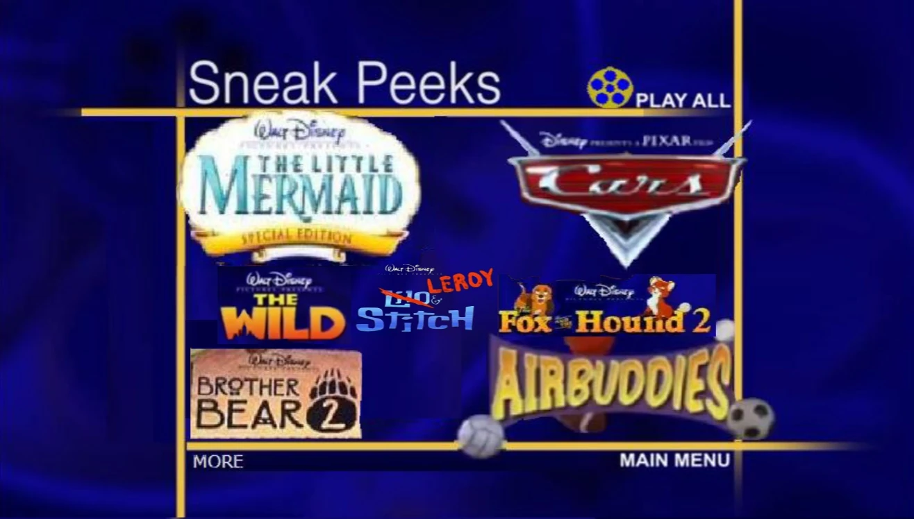 Sneak peeks menu from the koala brothers day in the outback 2006 dvd ...