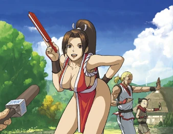 Mai Shiranui And Terry Bogard Drawn In The 90s Style By Masami