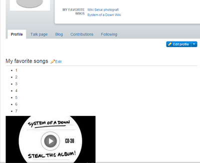 Wikia user Profile