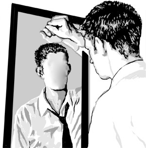 image man looking in mirror jpg someordinarygamers wiki fandom