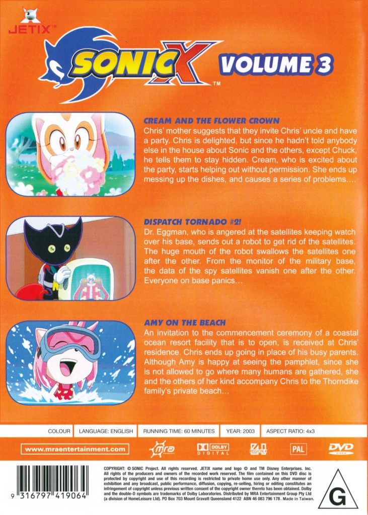 Sonic X Volume 3 Australia Sonic X Wikia Fandom