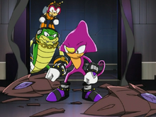Espio defeating Metarex ep 75