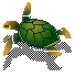 Green swimming turtle